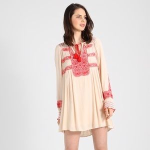 Free People Wind Willow Embroidered Mini Dress
